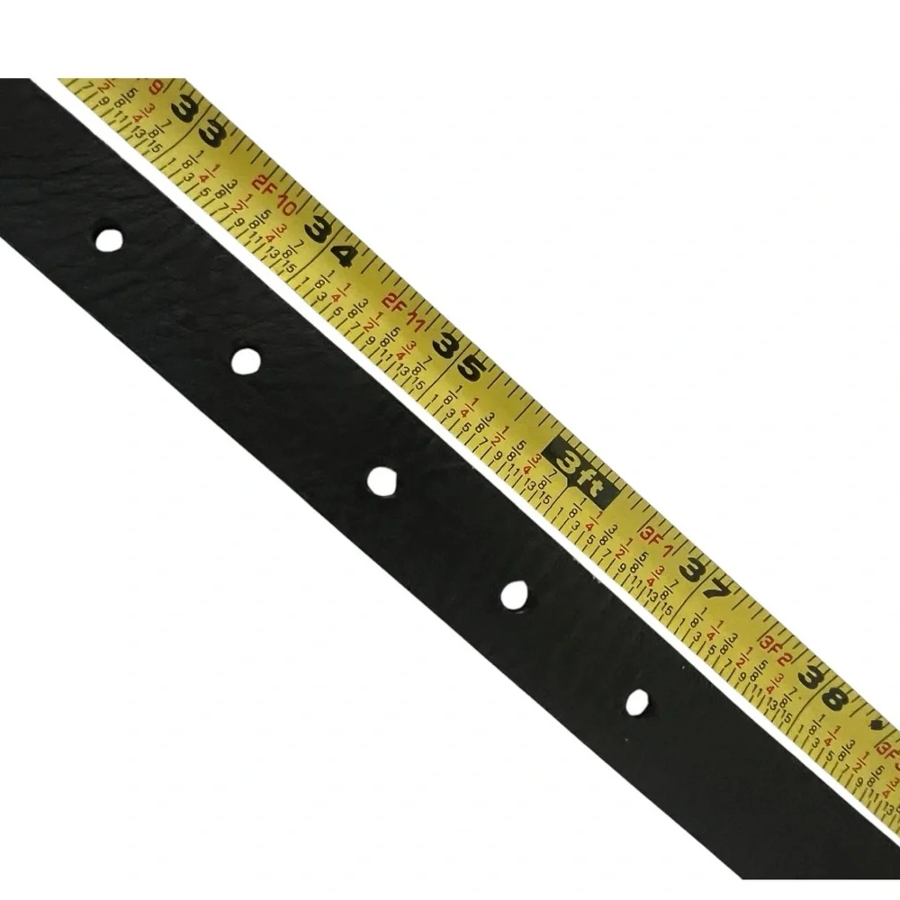 Michael Kors black leather belt thin 3/4” buckle silver snake embossed Size M